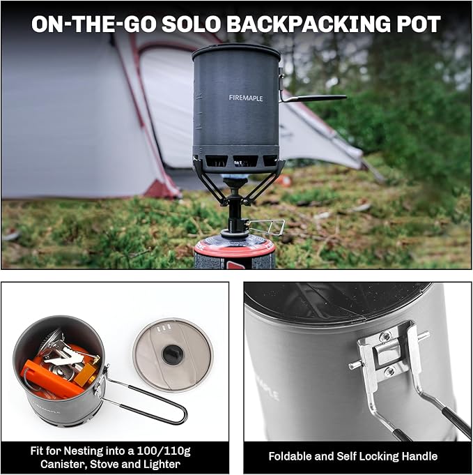 Fire-Maple Petrel Ultralight Pot- High Efficiency Aluminum Camping and Backpacking Pot with