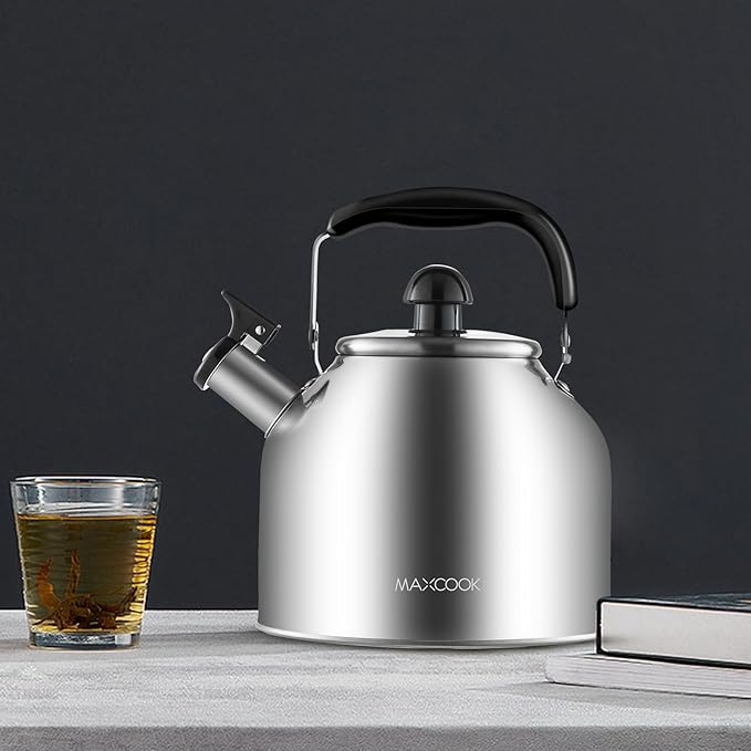 4.2 Quart/4L Stainless Steel Whistling Tea Kettle,Brushed Satin, Suitable to Boiling Water & Tea on