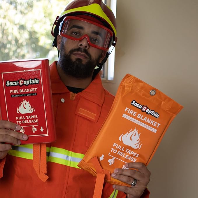 SecuCaptain Emergency Fire Blanket for Home and Kitchen - 4 Pack 40"x40" Flame Supppression