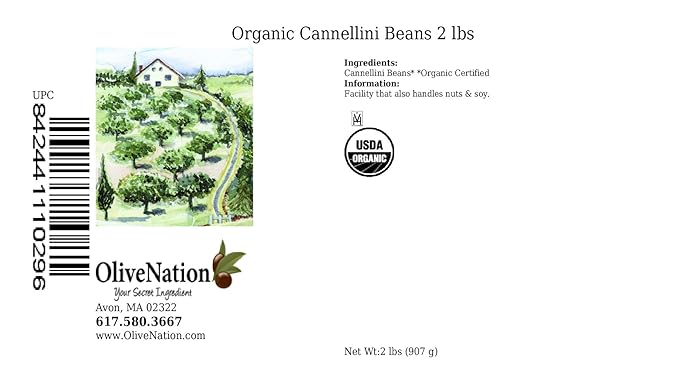 OliveNation Organic White Cannellini Beans, Dry White Kidney Beans, Non-GMO, Gluten Free, Vegan - 2