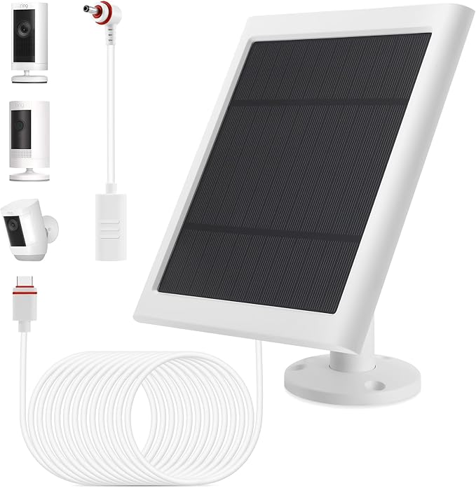 1 Pack - Solar Panel for Ring Camera, Compatible with Ring Spotlight Cam Plus/Pro(Battery) & Rings