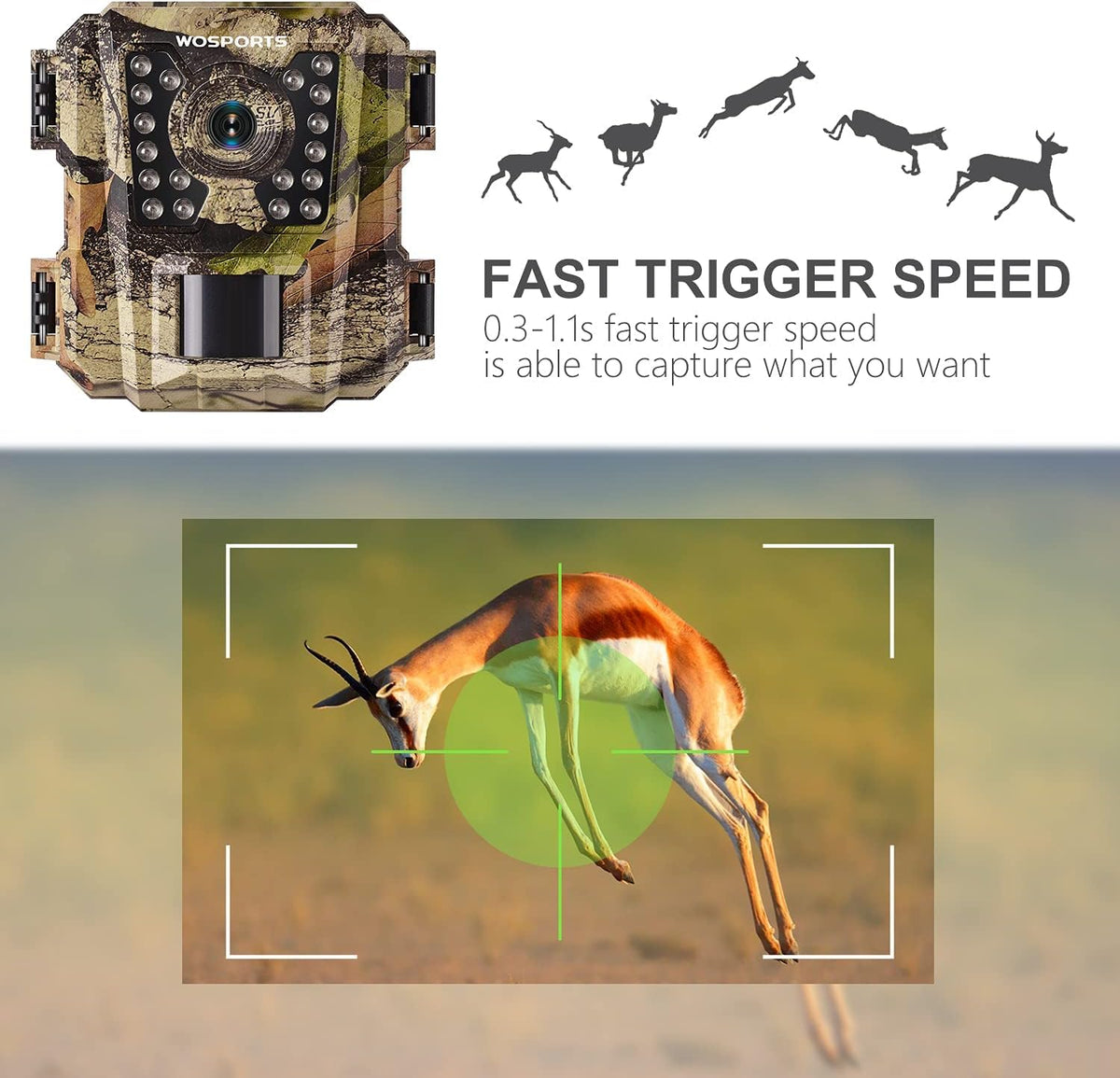 WOSPORTS Trail Camera - 24MP, 1080P, Mini, Waterproof - product view 5