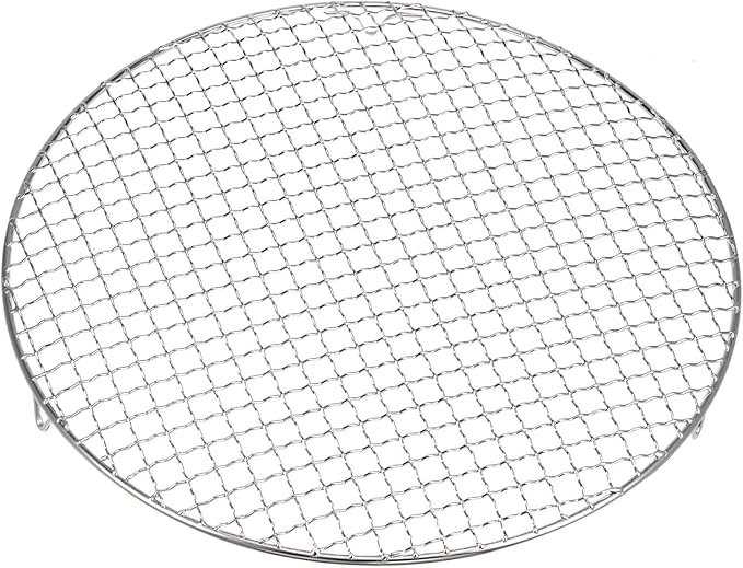 HARFINGTON Round Cooking Rack 13-inch 201 Stainless Steel Cross Wire Barbecue Grill Net with 20mm