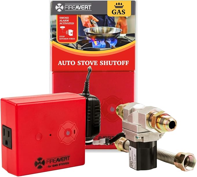 FireAvert-Gas Stove Auto Shut-Off Device (1/2" Pipe Line), Oven Monitoring Solution for Senior