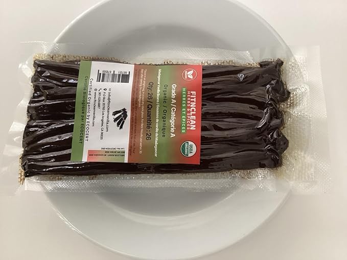 26 Organic Madagascar Vanilla Beans Grade A. Certified USDA Organic. Fresh by FITNCLEAN VANILLA for