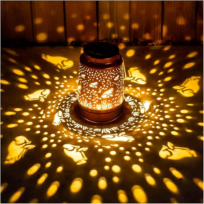 Frog Solar Lanterns Outdoor Waterproof Hanging Solar Lights Frog Gifts for Women Men Metal