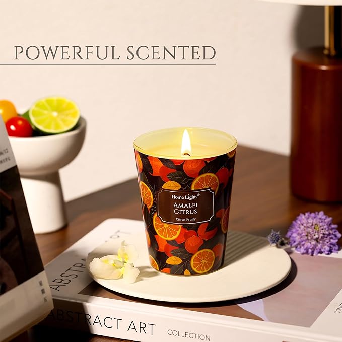 HomeLights 1-Wick Candles for Home Scented - 6.7oz Soy Wax Blend Candle Long-Lasting Fragrance
