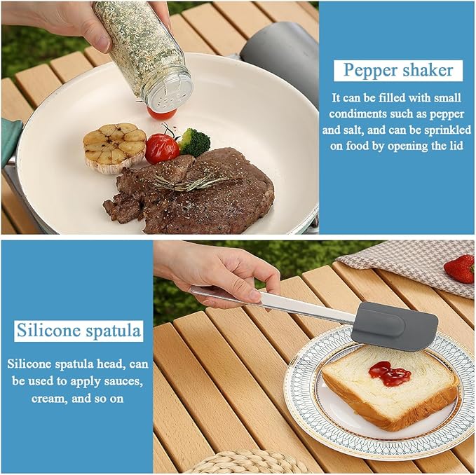 Kyraton Camping Cooking Set 15 Pack, Camping Cookware, Camping Supplies, Portable Camping Kitchen