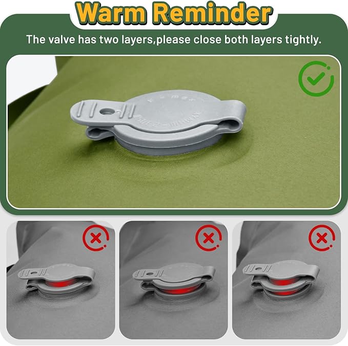 Sleeping Pad for Camping, 6" Extra Thick Camping Sleeping Pad with Pillows & Built-in Foot Pump