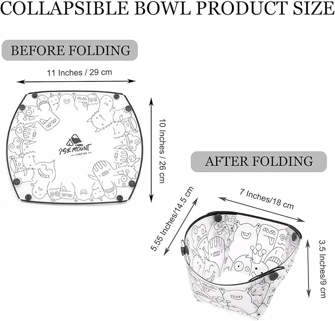 MIUPOO Collapsible Bowl Set,Portable Mess Kit,Food Grade Material Free Folding Bowl for Lunch