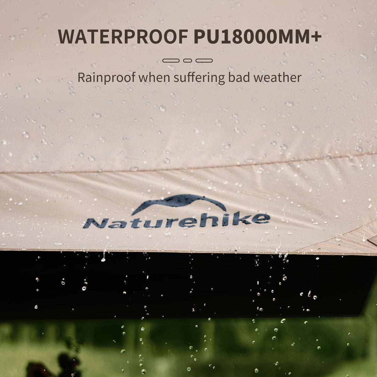 Naturehike Cloud Skies Camping Tent Tarp with Poles, Waterproof PU 18000mm+ Rain Shelter, Anti-UV