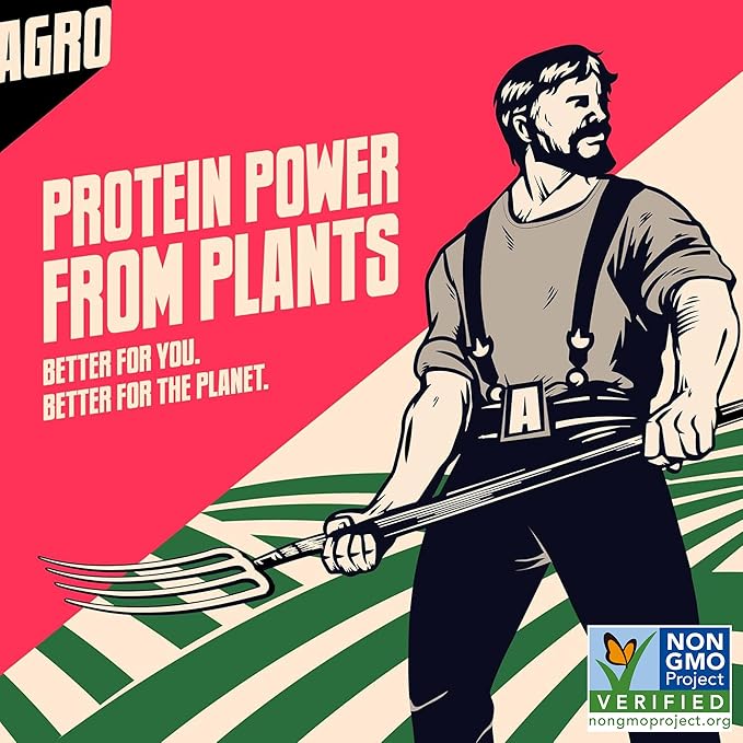 AGRO POWER Vegan Jerky Sticks, Texas BBQ Flavor Plant-Based, 7 Stick Bag with 10g Protein, Non-GMO