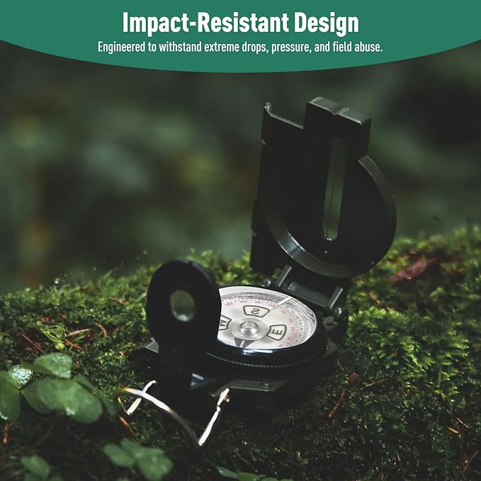 Eyeskey Multifunctional Military Sighting Navigation Compass Impact Resistant & Waterproof Compass