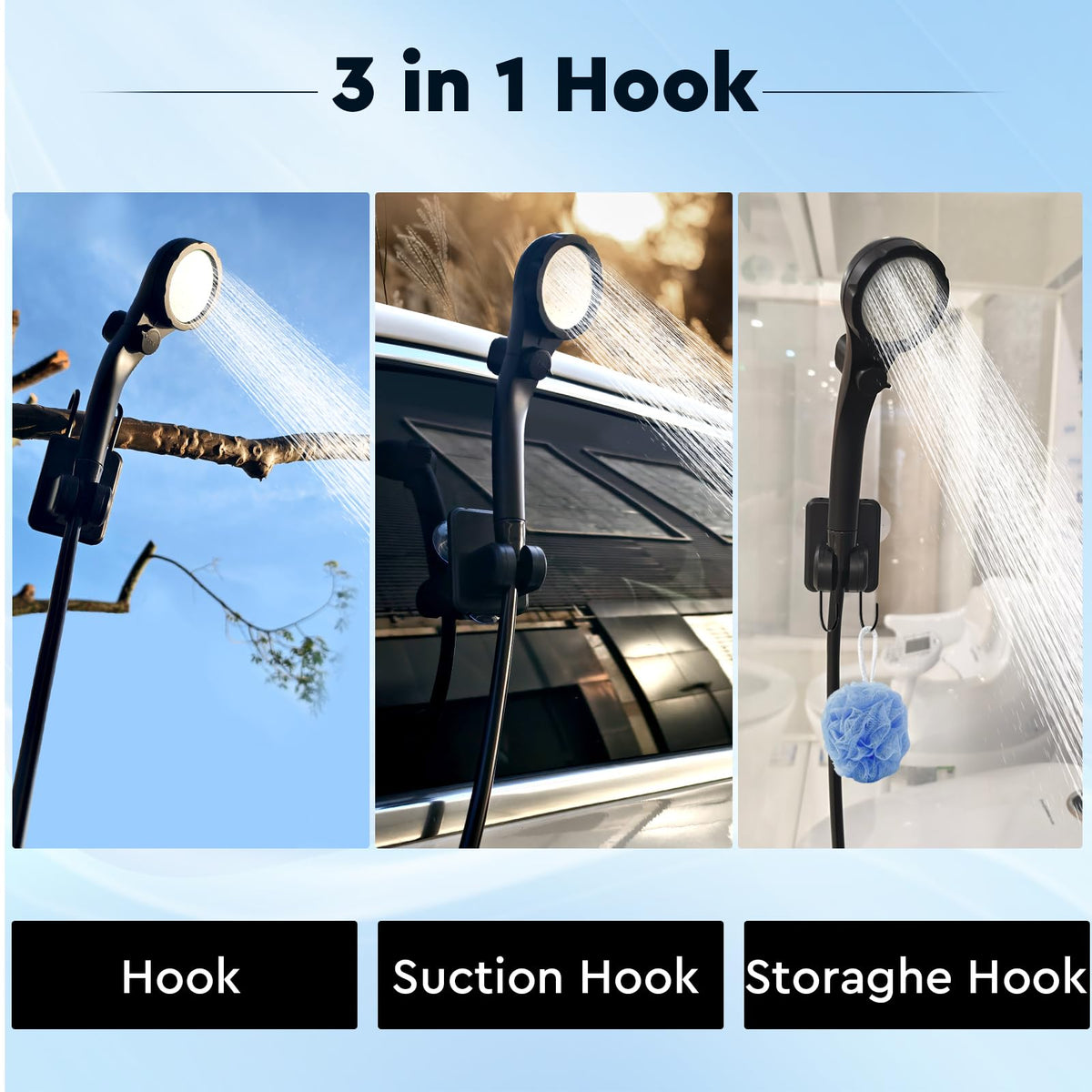 Fotgear Portable Camping Shower, 6000mAh Rechargeable Outdoor Shower Pump