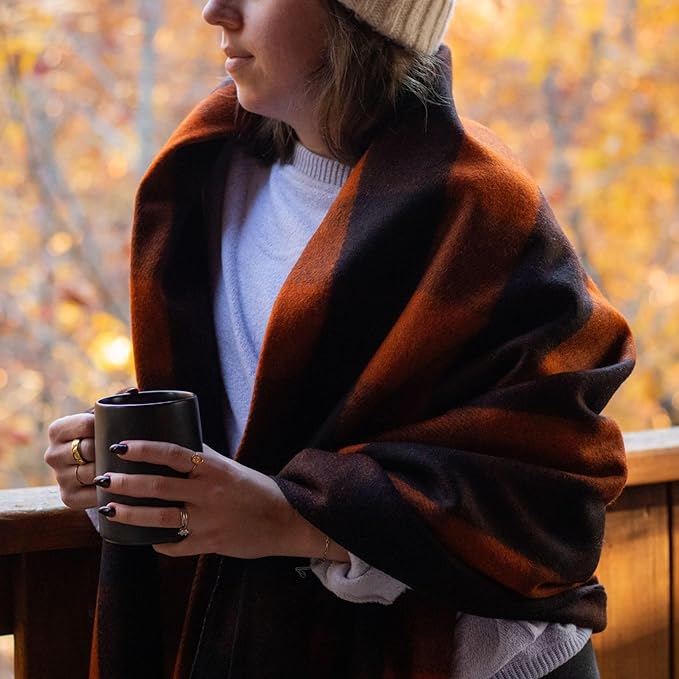 Arcturus Plaid Wool Blankets - 4.5lbs Warm, Heavy, Washable, Large | Great for Camping, Outdoors