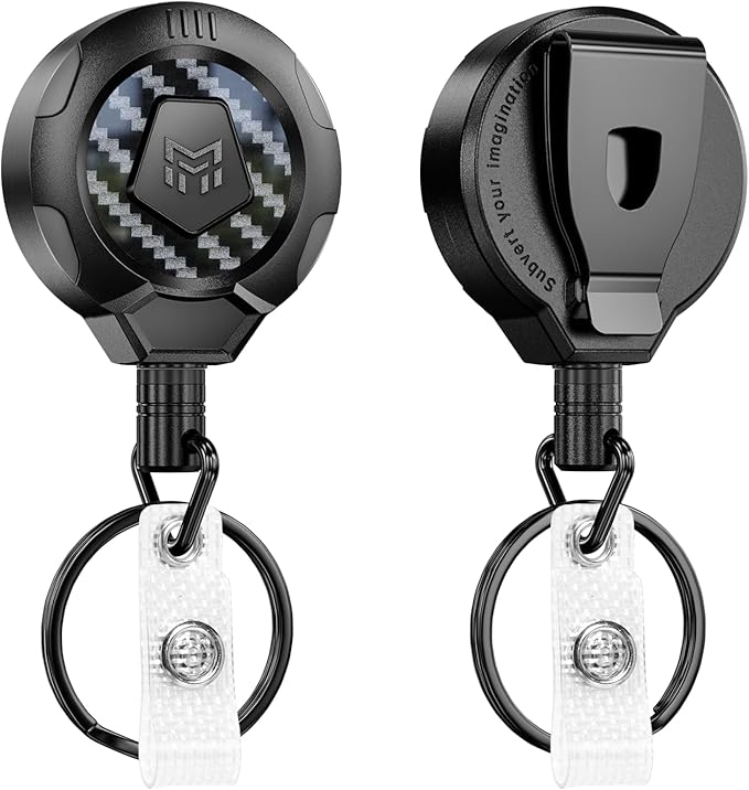 MNGARISTA Upgraded Heavy Duty Retractable Keychain with Belt Clip, 10 OZ Retraction, 31.5"