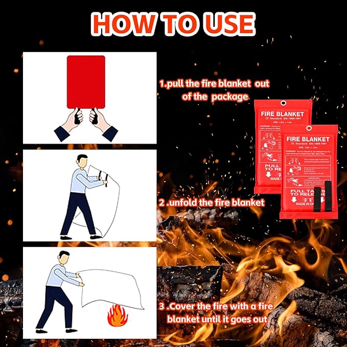Macarrie 30 Pack 39??x 39??Fire Blanket Emergency for Home and Kitchen Safety Suppression Blanket