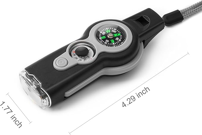 Emergency Survival Function Whistle, Outdoor Multifunctional Tool Safety Whistle with Lanyard