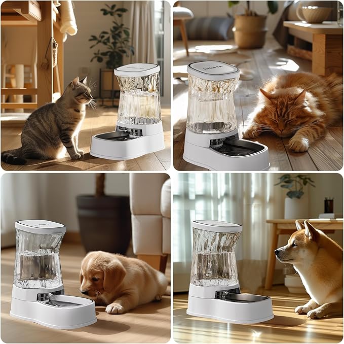 Gardner Pet Automatic Dog Water Dispenser Gravity Stainless Steel Water Waterer Feeder, 100%