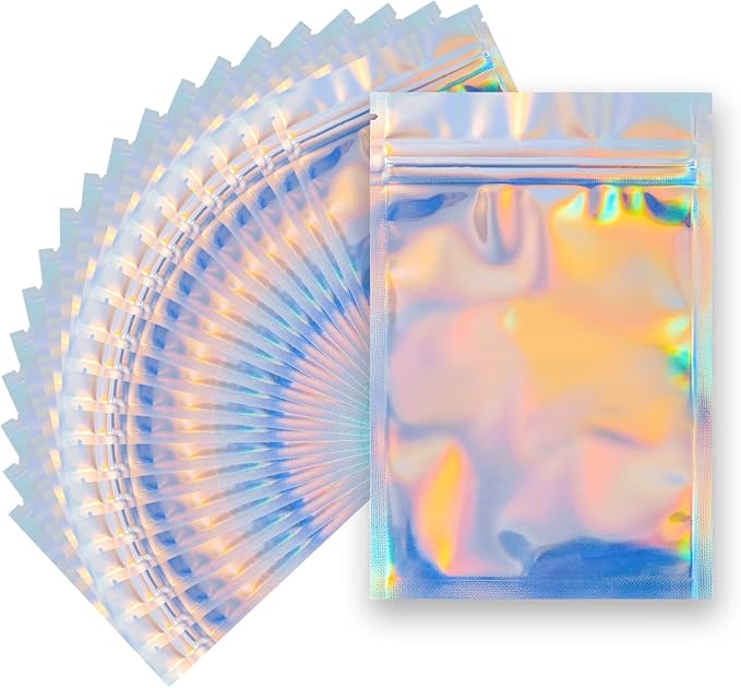 100 Pieces Mylar Smell Proof Bags - 3x4 Inch Resealable Bags, Flat Clear Food Storage Plastic