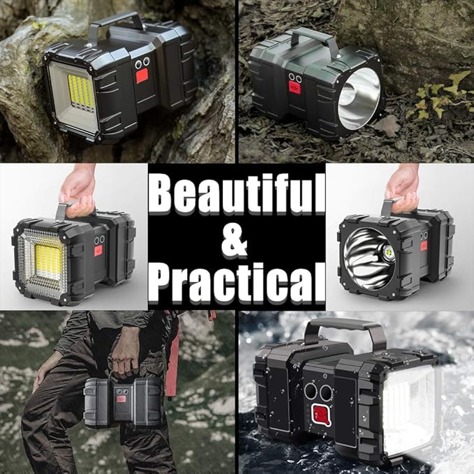 AlpsWolf Rechargeable Flashlight, LED Spotlight Flashlight 20000 Capacity 4000LM 25h Ultra-Long