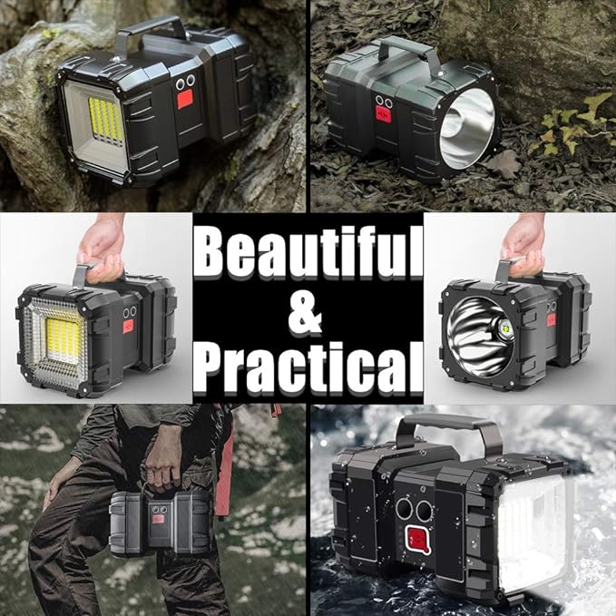 AlpsWolf Rechargeable Flashlight, LED Spotlight Flashlight 15000 Capacity 4000LM 20h Ultra-Long