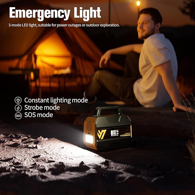 VTOMAN FlashSpeed 300 Portable Power Station 300W, 230Wh Solar Generator with LiFePO4 Battery Pack