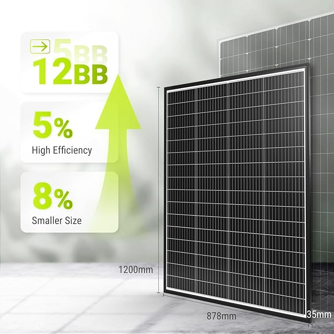 Newpowa 9BB Cell 200W Monocrystalline 200 Watt 12V Solar Panel High Efficiency RV Marine Boat Off