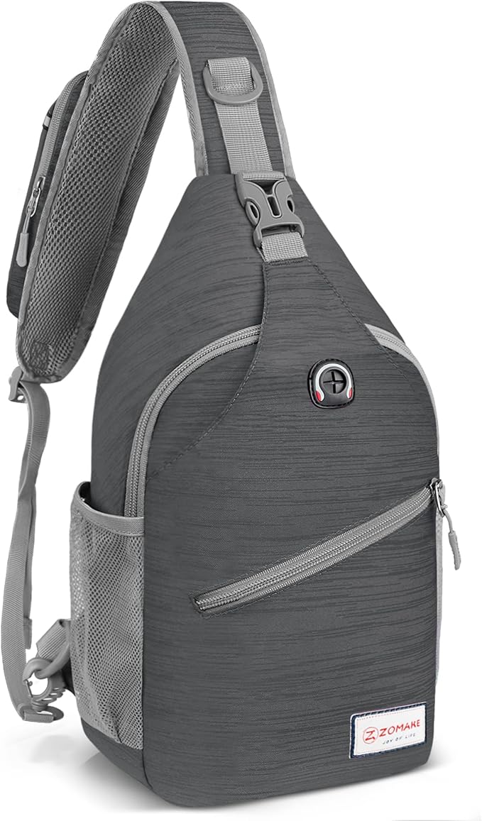 ZOMAKE Sling Bag,Small Crossbody Sling Backpack,Water Resistant Shoulder Daypack for Travel,Anti