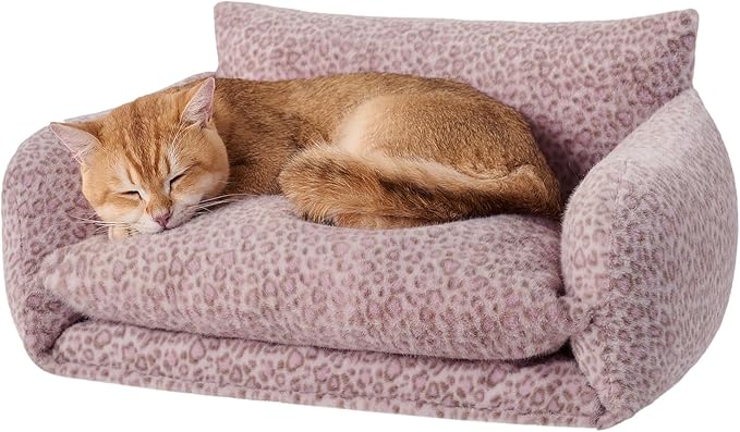Hollypet Cat Bed Fluffy Plush Mutifuctional Double-Layer Soft Pet Couch Orthopedic Sofa Nest Beds