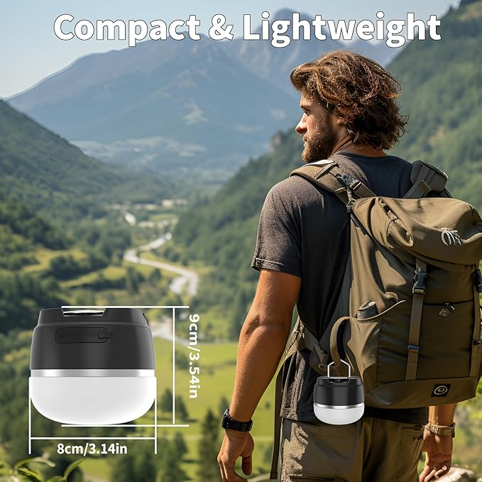 LED Camping Lantern Rechargeable, 1000LM Tent Light with 3 Color Lighting Modes, 8000mAh Power