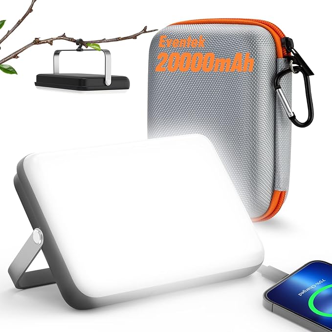 Eventek LED Camping Lantern Rechargeable, 20000mAh Portable Camping Lights up to 144 Hours & 4