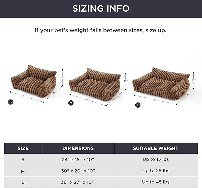 Bedsure Cute Cat Couch for Pets - Fluffy Small Dog Sofa with Premium Soft Corduroy Fleece, Pet Sofa
