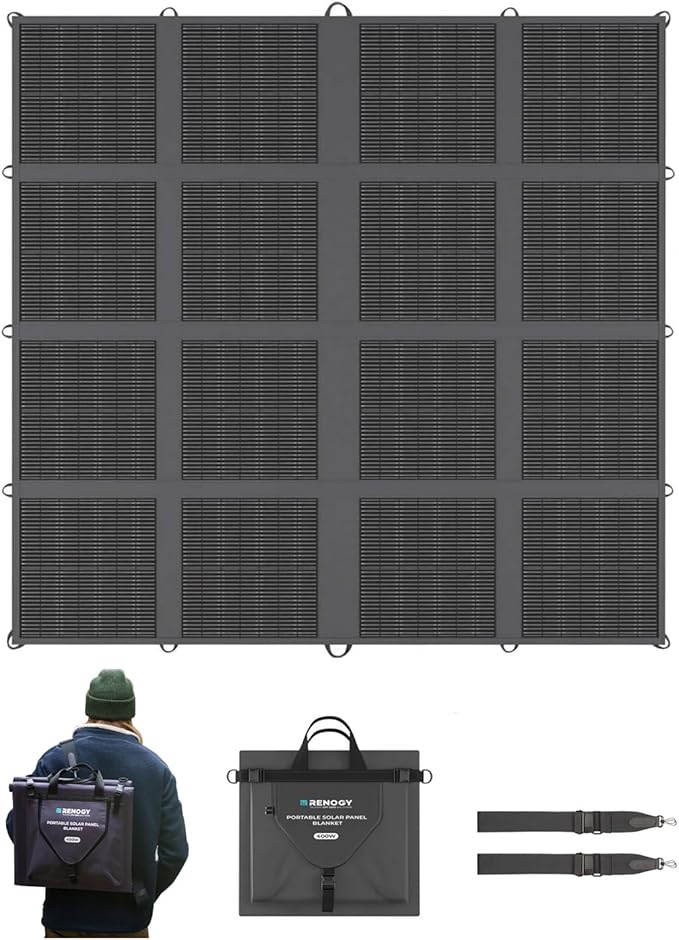 Renogy 400W Portable Solar Panel Blanket, 25% High Efficiency N-Type Foldable Solar Panel Charger