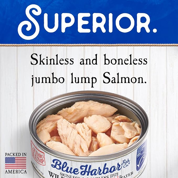 Blue Harbor Fish Co. Wild Pink Salmon in Water No Salt Added - 5 oz Can (Pack of 12)