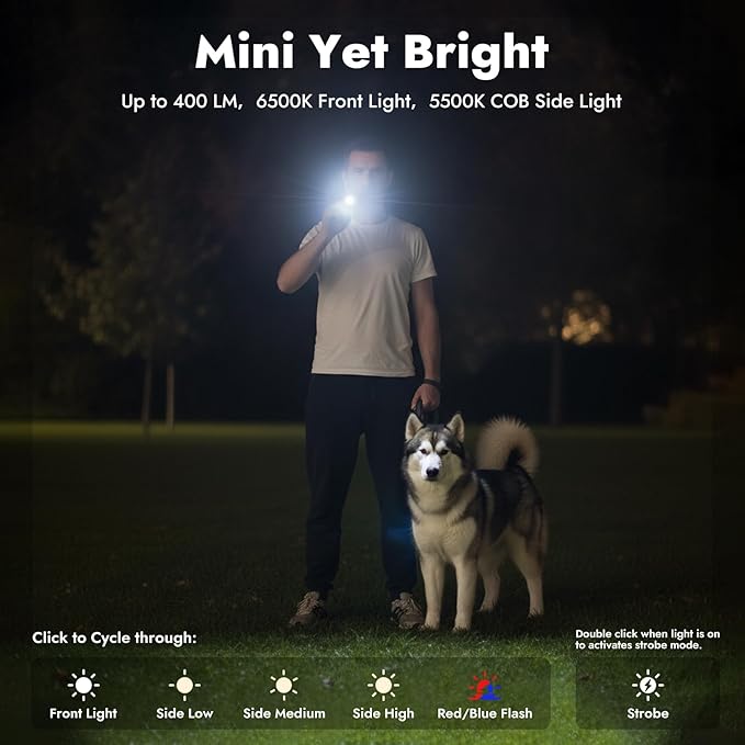 WARSUN Compact Multi-Mode Pocket LED Flashlight - 675LM, USB-C Rechargeable, IPX4, Dual Material