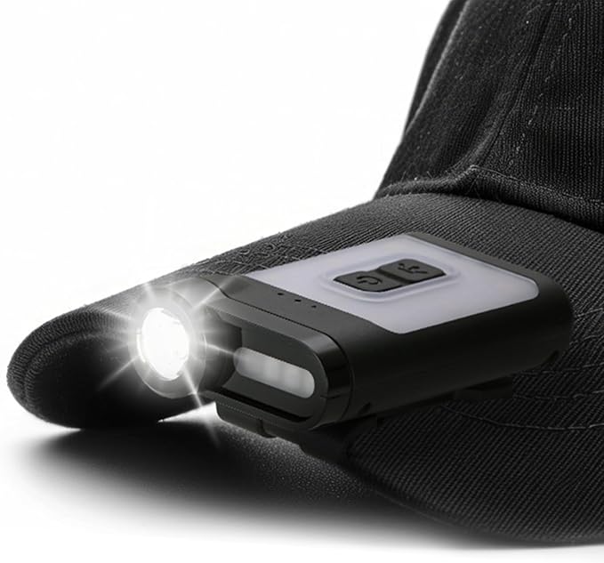 Claymore Capon 65A+ Black Ultra-Light Clip-On Cap Light ??USB-C Rechargeable 230LM LED Compact
