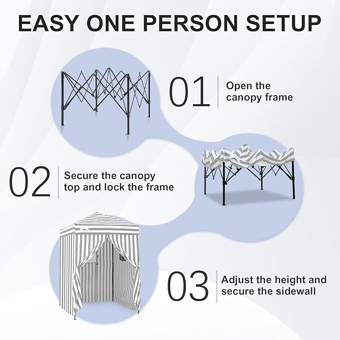 EAGLE PEAK Flex Ultra Compact 5x5 Pop-up Canopy, Sun Shelter, Changing Room, Portable Privacy Tent