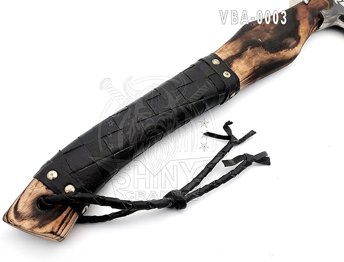 SHINY CRAFTS-Viking Axe Bearded Axe Tomahawk Birthday Gifts-Valhalla Axe, Carbon Steel Viking Axe