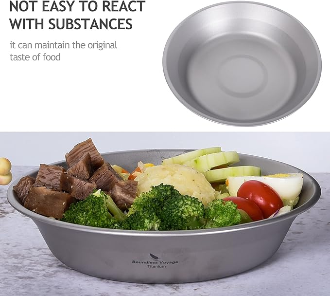 iBasingo Titanium Camping Bowl 174mm Deep Ultralight Backcountry Dining Bowl for Backpackers | 67g
