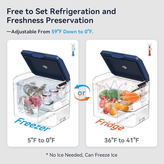 Car Fridge Portable 12V Refrigerator 32 Quart 12 Volt Freezer Compressor Cooler 12V/24V DC 110～240
