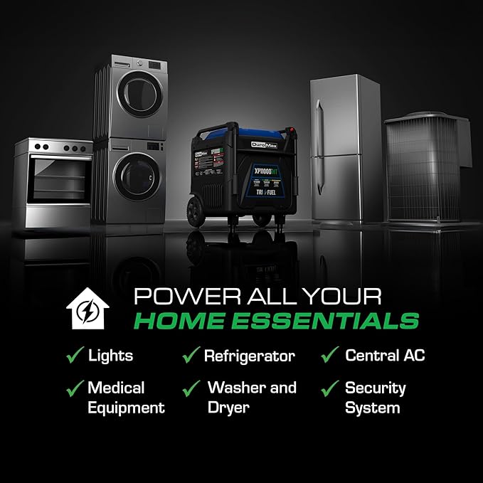 DuroMax XP11000iHT 11,000-Watt Tri Fuel Portable Digital Inverter Generator - Gas, Propane &