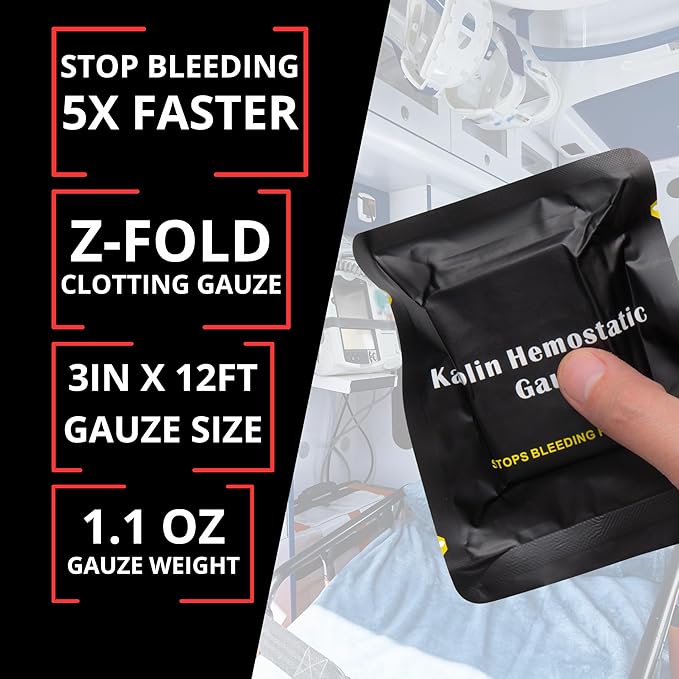 First Aid Advanced Quick Clotting Combat - Flexible Hemostatic - Stop The Bleed kit Faster Wound