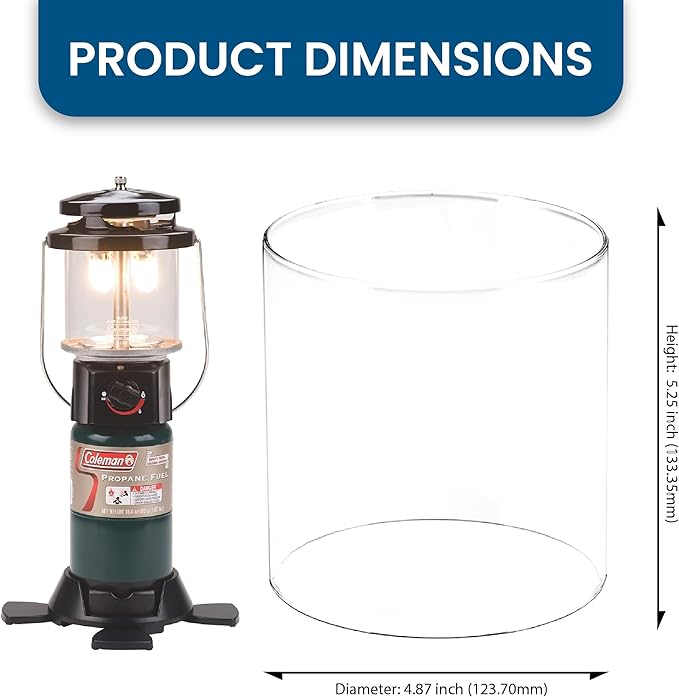 American Mantle Clear Straight Lantern Globe: CLG8500 (Replacement for CLMN R690B048C)