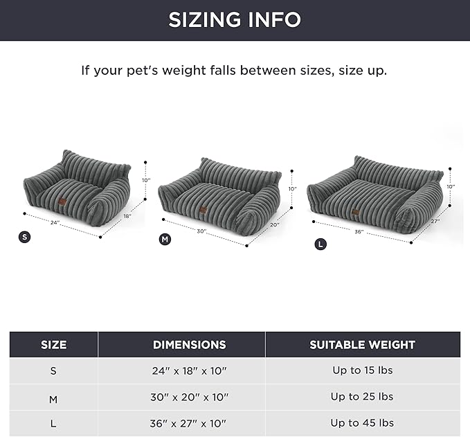 Bedsure Cute Dog Couch for Pets - Fluffy Dog Sofa with Premium Soft Corduroy Fleece, Small Dogs