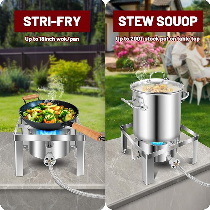 ARC 55,000BTU Propane Burner Camping Stove,Outdoor Gas Stove Burner Cooker for Cooking for Turkey
