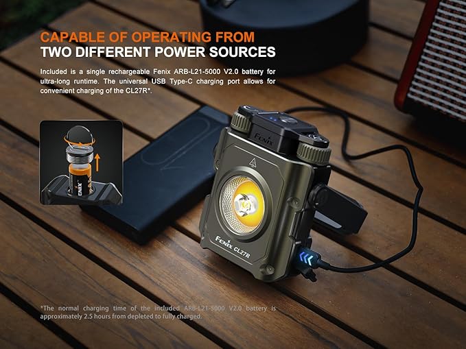 Fenix CL27R Camping Lantern Flashlight, 1600 lumens USB-C Rechargeable Waterproof Portable with
