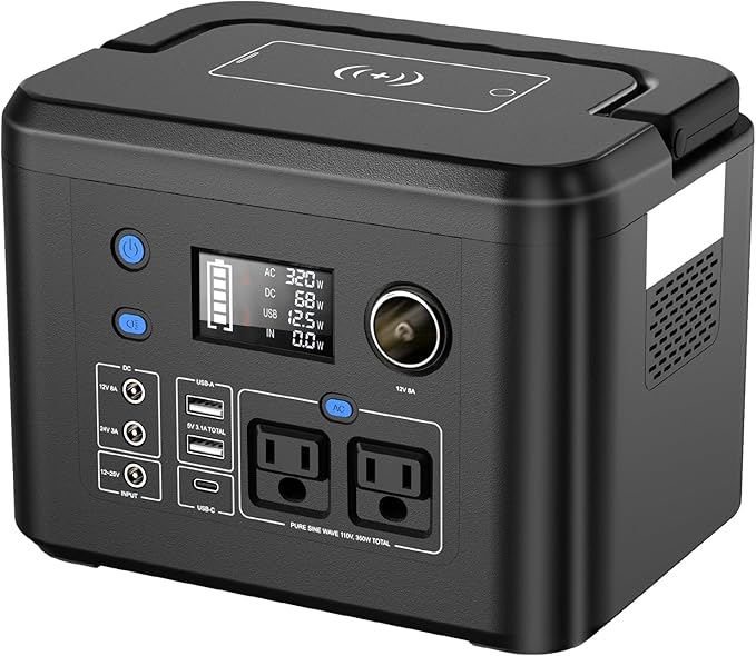 Portable Power Station 350W, Powkey 260Wh/70,000mAh Backup Lithium Battery, 110V Pure Sine Wave