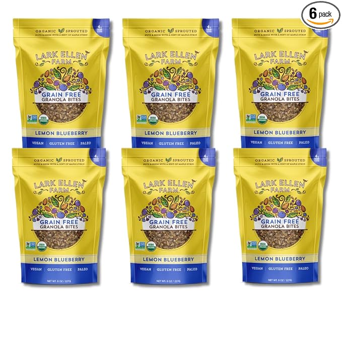 Lark Ellen Farm Grain-Free Granola, Certified Organic Raw Sprouted Vegan Clusters, Paleo & Crunchy