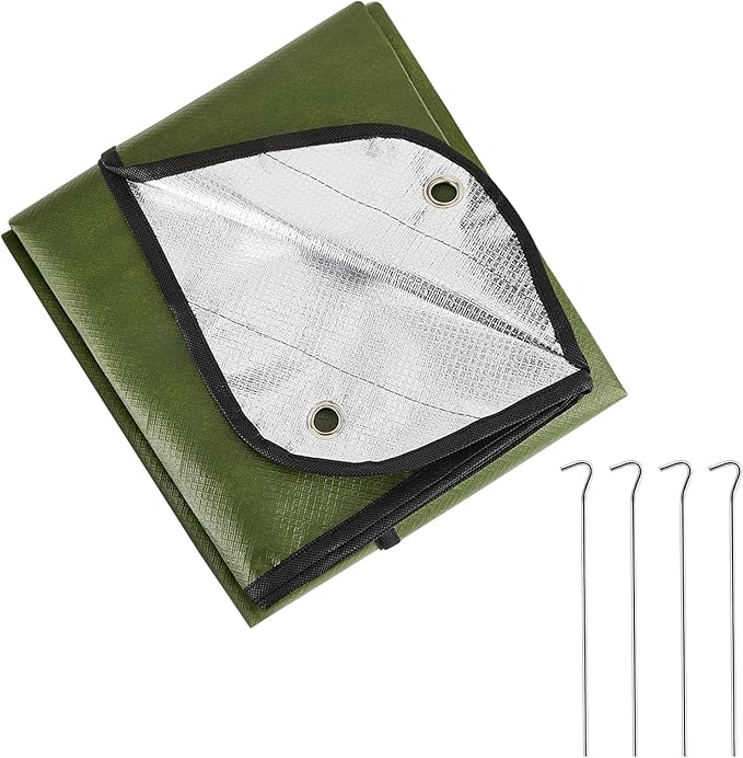 Kingdder 1 Pcs Heavy Duty Emergency Blanket for Survival 60 x 82 Inches Thermal Tarp Insulated Tent